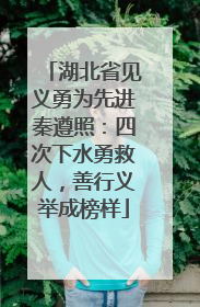 湖北省见义勇为先进秦遵照：四次下水勇救人，善行义举成榜样