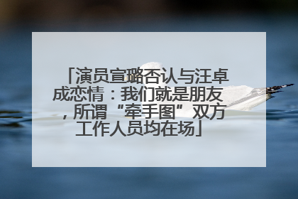 演员宣璐否认与汪卓成恋情：我们就是朋友，所谓“牵手图”双方工作人员均在场