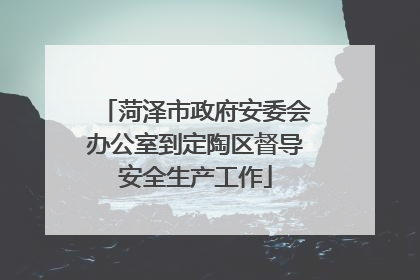 菏泽市政府安委会办公室到定陶区督导安全生产工作