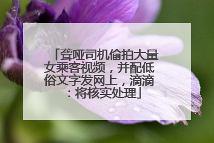 聋哑司机偷拍大量女乘客视频，并配低俗文字发网上，滴滴：将核实处理