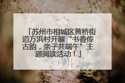 苏州市相城区黄桥街道方浜村开展“书香传古韵，亲子共端午”主题阅读活动！
