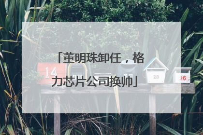 董明珠卸任，格力芯片公司换帅