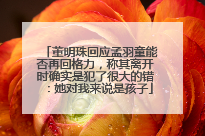 董明珠回应孟羽童能否再回格力，称其离开时确实是犯了很大的错：她对我来说是孩子