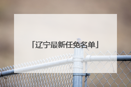 辽宁最新任免名单