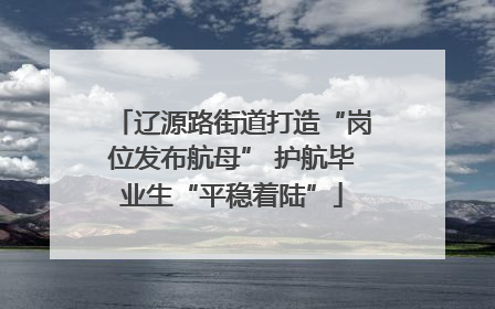 辽源路街道打造“岗位发布航母” 护航毕业生“平稳着陆”