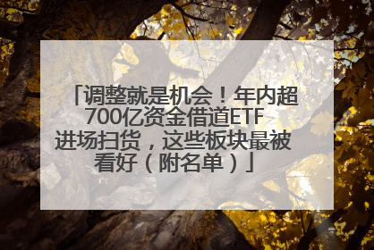 调整就是机会！年内超700亿资金借道ETF进场扫货，这些板块最被看好（附名单）