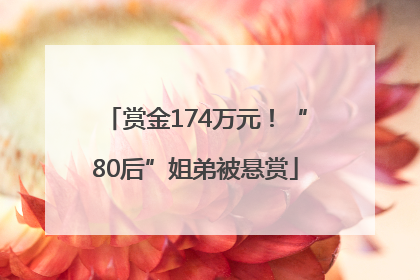赏金174万元！“80后”姐弟被悬赏