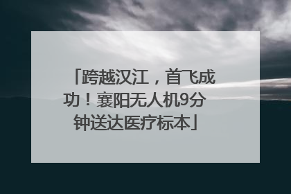 跨越汉江，首飞成功！襄阳无人机9分钟送达医疗标本