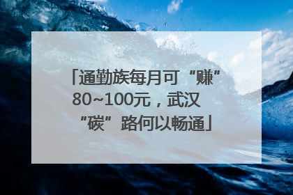 通勤族每月可“赚”80~100元，武汉“碳”路何以畅通