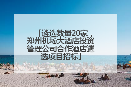 遴选数量20家，郑州机场大酒店投资管理公司合作酒店遴选项目招标