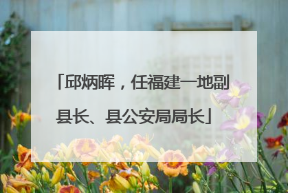 邱炳晖，任福建一地副县长、县公安局局长