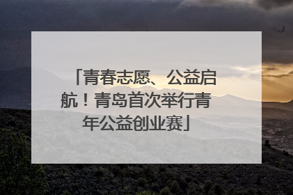 青春志愿、公益启航！青岛首次举行青年公益创业赛