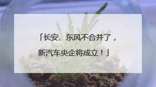 长安、东风不合并了，新汽车央企将成立！