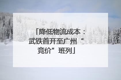 降低物流成本：武铁首开至广州“竞价”班列