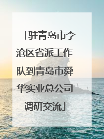 驻青岛市李沧区省派工作队到青岛市舜华实业总公司调研交流