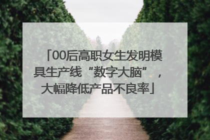00后高职女生发明模具生产线“数字大脑”，大幅降低产品不良率