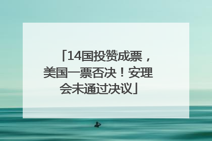 14国投赞成票，美国一票否决！安理会未通过决议