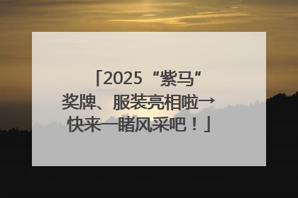 2025“紫马”奖牌、服装亮相啦→快来一睹风采吧！