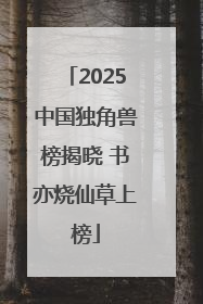 2025中国独角兽榜揭晓 书亦烧仙草上榜