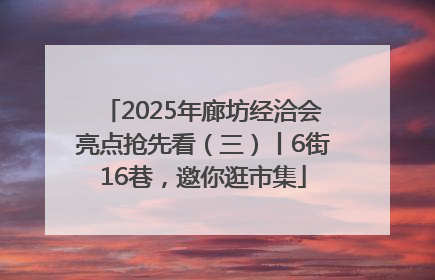 2025年廊坊经洽会亮点抢先看（三）丨6街16巷，邀你逛市集