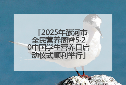 2025年漯河市全民营养周暨5·20中国学生营养日启动仪式顺利举行