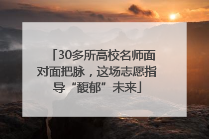 30多所高校名师面对面把脉，这场志愿指导“馥郁”未来