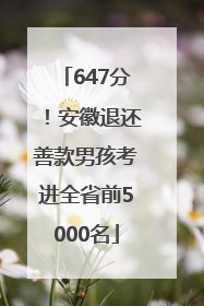 647分！安徽退还善款男孩考进全省前5000名