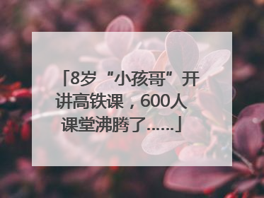 8岁“小孩哥”开讲高铁课，600人课堂沸腾了……